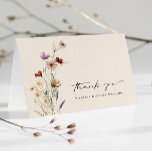 Floral Boho Wedding Hartelijk dank Bedankkaart<br><div class="desc">Deze stijlvolle en elegante bruiloft is te danken aan uw kaartje met prachtige handbeschilderde waterverf wildbloemen die zijn gerangschikt als een mooie bouquet die perfect is voor lente-,  zomer- of valbruiloften. Vind overeenkomende objecten in het Boho Wildflower Wedding Collectie.</div>