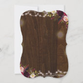 Floral Boho Wedding Invitation Rustic Antler Kaart (Achterkant)