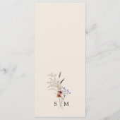 Floral Boho Wedding Menu (Achterkant)