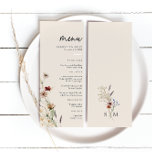 Floral Boho Wedding Menu<br><div class="desc">Floral Boho Wedding Menu. Dit stijlvolle en elegante trouwmenu bevat prachtige handbeschilderde waterverf wildbloemen die zijn gerangschikt als een mooie bouquet die perfect is voor lente-,  zomer- of valbruiloften. Vind overeenkomende objecten in het Boho Wildflower Wedding Collectie.</div>