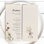 Floral Boho Wedding Menu<br><div class="desc">Floral Boho Wedding Menu. Dit stijlvolle en elegante trouwmenu bevat prachtige handbeschilderde waterverf wildbloemen die zijn gerangschikt als een mooie bouquet die perfect is voor lente-,  zomer- of valbruiloften. Vind overeenkomende objecten in het Boho Wildflower Wedding Collectie.</div>