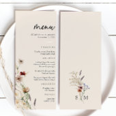 Floral Boho Wedding Menu