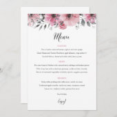 Floral Boho Wedding Menu Kaart (Voorkant / Achterkant)