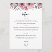 Floral Boho Wedding Menu Kaart (Voorkant)