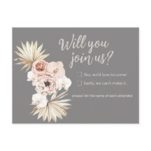 Floral Boho Wedding Response Briefkaart
