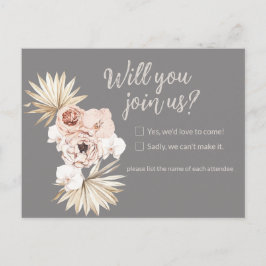 Floral Boho Wedding Response Briefkaart