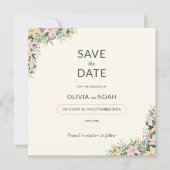 Floral boho wedding save the date (Voorkant)