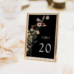 Floral Boho Wedding Table Numbers<br><div class="desc">Deze stijlvolle en elegante trouwtafel is voorzien van prachtige handbeschilderde waterverf wildbloemen die zijn gerangschikt als een mooie bouquet die perfect is voor lente-,  zomer- of valbruiloften. Vind overeenkomende objecten in het Moody Black Boho Wildflower Wedding Collectie.</div>