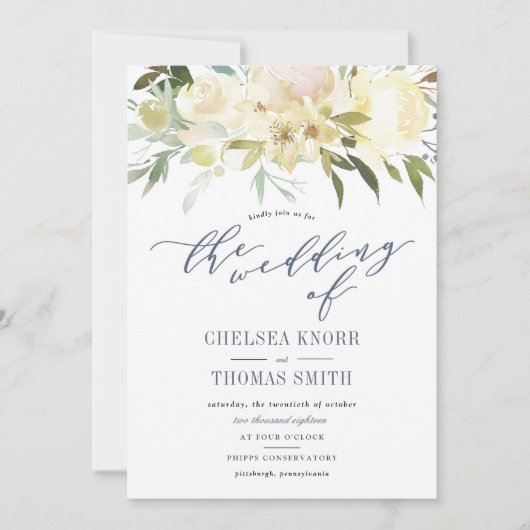 Floral Boho Wedding Uitnodiging (Voorkant)