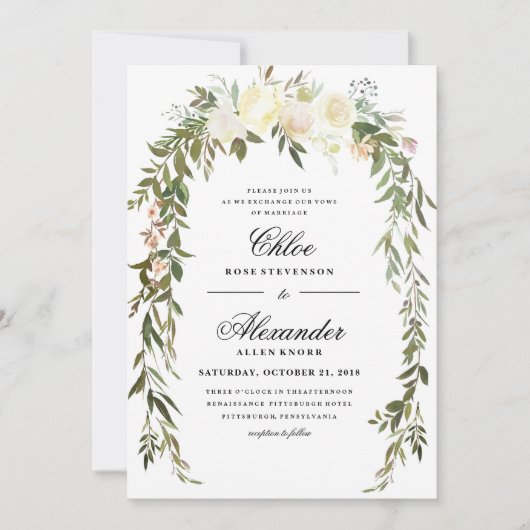 Floral Boho Wedding Uitnodiging (Voorkant)