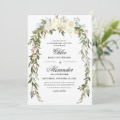 Floral Boho Wedding Uitnodiging (Staand voorkant)