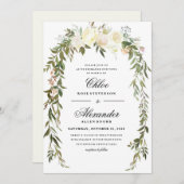 Floral Boho Wedding Uitnodiging (Voorkant / Achterkant)