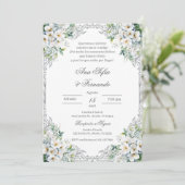 Floral Boho Wedding Uitnodiging (Staand voorkant)