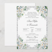 Floral Boho Wedding Uitnodiging (Voorkant / Achterkant)