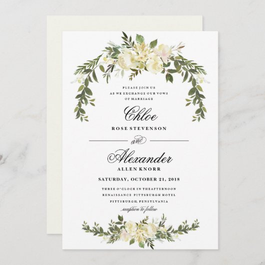 Floral Boho Wedding Uitnodiging (Voorkant / Achterkant)