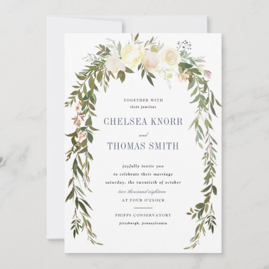 Floral Boho Wedding Uitnodiging (Voorkant)