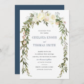 Floral Boho Wedding Uitnodiging (Voorkant / Achterkant)