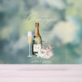 Floral Boho Western Land Bruiloft Drink Bar Menu Acryl Bord (Neutraal)