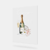 Floral Boho Western Land Bruiloft Drink Bar Menu Acryl Bord (Hoek)