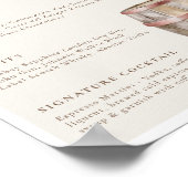 Floral Boho Western Land Bruiloft Drink Bar Menu Poster (Hoek)