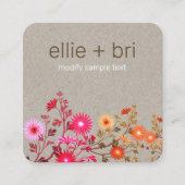 Floral Boho Wildbloemen Kraft Visitekaartje (Voorkant)