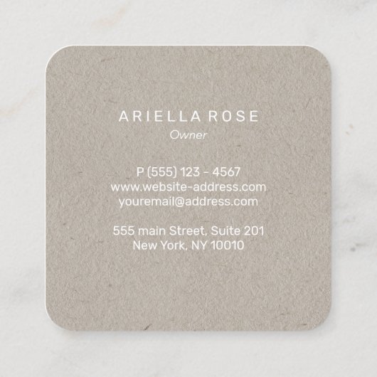 Floral Boho Wildbloemen Kraft Visitekaartje (Achterkant)