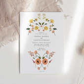 Floral Boho Wildflower bruiloft Kaart