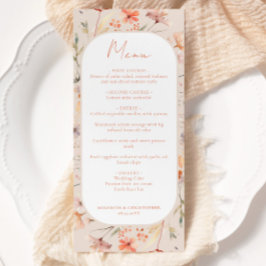 Floral Boho Wildflower bruiloft Menu