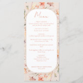 Floral Boho Wildflower bruiloft Menu (Voorkant)