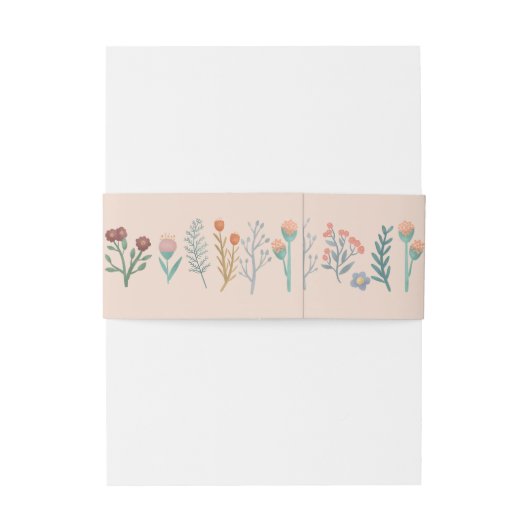 Floral Boho Wildflower bruiloft Uitnodigingen Wikkel (Achterkant Voorbeeld)