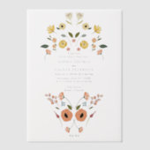 Floral Boho Wildflower bruiloft Vellum Uitnodigingen (Voorkant)