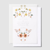 Floral Boho Wildflower bruiloft Vellum Uitnodigingen (Offset)