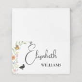 Floral Boho Wildflower Duck Menu Trouwnaam Kaart (Buitenkant ongevouwen)