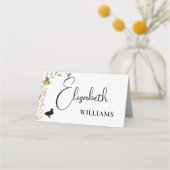 Floral Boho Wildflower Duck Menu Trouwnaam Kaart (Voorkant)