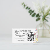 Floral Boho Wildflower QR Code Huwelijk RSVP Informatiekaartje (Staand voorkant)