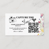 Floral Boho Wildflower QR Code Huwelijk RSVP Informatiekaartje (Voorkant)