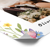 Floral Boho Wildflower Trouwfoto Tafelnummer Poster (Hoek)