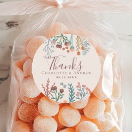 Floral Boho Wildflower Wedding Favoriet Ronde Sticker