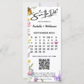 Floral Boho Wildflower Wedding QR Bewaar de datum (Voorkant)