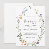Floral Boho Wildflower Wreath Botanical Wedding I Kaart (Voorkant / Achterkant)