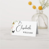 Floral Boho Wildflowers Kippenmenu Naam Kaart Plaatskaartje (Voorkant)