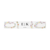 Floral Boho Wildflowers Modern Monogram Huwelijk Uitnodigingen Wikkel (Vlak)