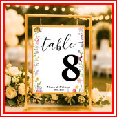 Floral Boho Wildflowers Trouwtafel Nummer Poster