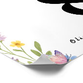 Floral Boho Wildflowers Trouwtafel Nummer Poster (Hoek)