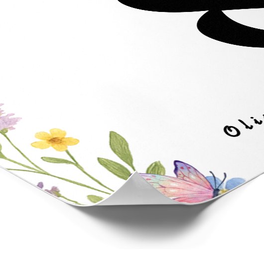 Floral Boho Wildflowers Trouwtafel Nummer Poster (Hoek)