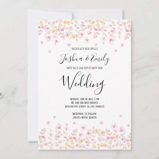 Floral Boho Zomer Boheemse bruiloft uitnodiging (Voorkant)