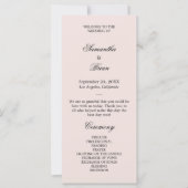 Floral boho zomer eenvoudige bruiloft programma (Voorkant)