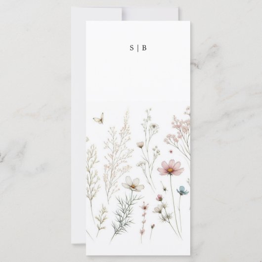 Floral boho zomer eenvoudige bruiloft programma (Achterkant)