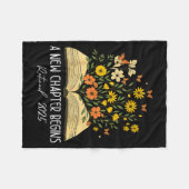 Floral Book A New Chapter Begins Retired Retiremen Fleece Deken (Voorkant (Horizontaal))