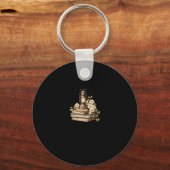 Floral Book A New Chapter Begins Retired Retiremen Sleutelhanger (Voorkant)